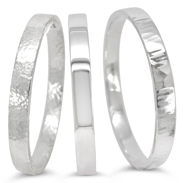 Solid silver bangles