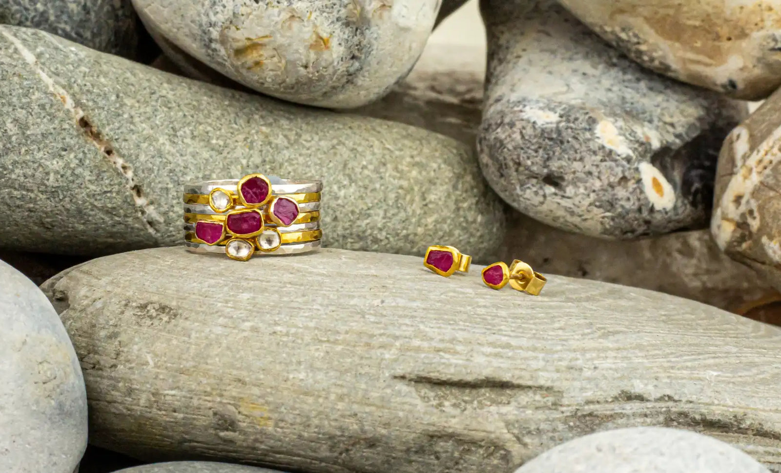 Of The Earth Ruby Stacking Rings
