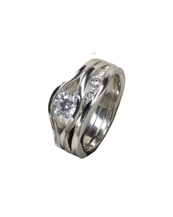 Platinum Diamond Three Strand Trap Eternity Ring Ring Pruden and Smith Polished 0.5ct 5.2mm 