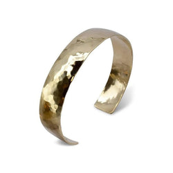 Hammered Convex Solid 9ct Gold Cuff Bangle Bangle Pruden and Smith 9ct Yellow Gold  