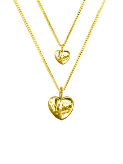 Hammered 9ct Yellow Gold Heart Pendant Pendant Pruden and Smith   