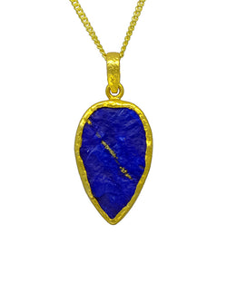 Lapis Lazuli Yellow Gold Pendant (25mm) Pendant Pruden and Smith   