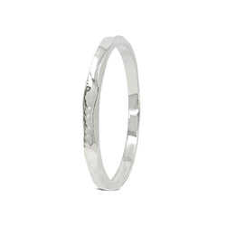 Side Hammered Silver Bangle (8mm) Bangle Pruden and Smith Small (60mm ID)  
