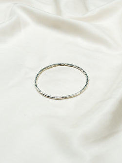 Hammered Round Solid Silver Bangle (2-5mm) Bangle Pruden and Smith 3mm Small 60mm ID 