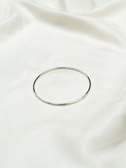 Hammered Round Solid Silver Bangle (2-5mm) Bangle Pruden and Smith 2mm Small 60mm ID 
