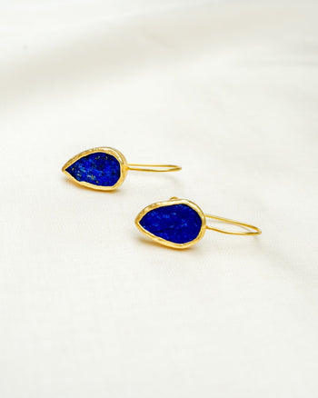 Lapis Lazuli Drop Earrings (15mm) Earring Pruden and Smith   