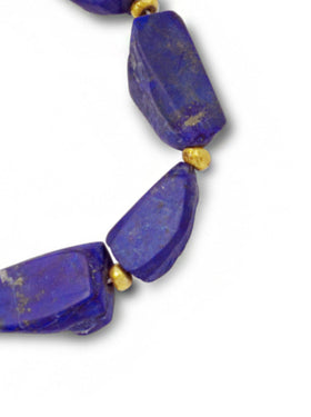 Lapis Lazuli and Solid 9ct Gold Nugget Bracelet Bracelet Pruden and Smith   