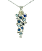 Water Bubbles Diamond, Aquamarine and Sapphire Pendant Pendant Pruden and Smith   