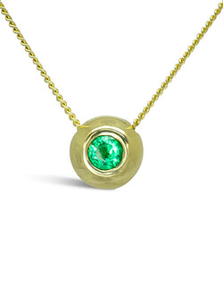 Pebble 9ct Gold Emerald Pendant Pendant Pruden and Smith 9ct Yellow Gold  