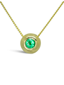 Pebble 9ct Gold Emerald Pendant Pendant Pruden and Smith 9ct Yellow Gold  