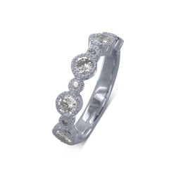Vintage Gold Alternating Diamond Eternity Ring Ring Pruden and Smith Platinum  