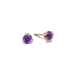 Double Claw Amethyst Stud Earrings Earring Pruden and Smith 9ct Rose Gold  