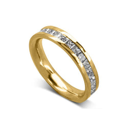 Princess Cut Channel Set Diamond Eternity Ring Ring Pruden and Smith 18ct Yellow Gold 100% Full Eternity 
