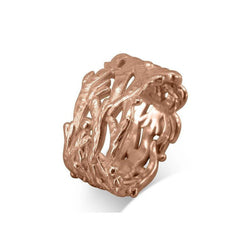 Wide Gold Seaweed Ring Ring Pruden and Smith 9ct Rose Gold  