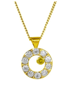 18ct Gold Diamond Pendant Pendant Pruden and Smith 18ct Yellow Gold  