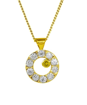 18ct Gold Diamond Pendant Pendant Pruden and Smith 18ct Yellow Gold  
