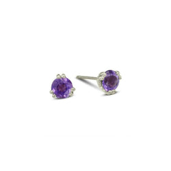 Double Claw Amethyst Stud Earrings Earring Pruden and Smith 9ct White Gold  