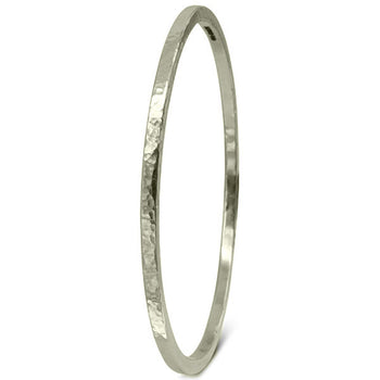 Matte Solid 9ct Gold Square Bangle Bangle Pruden and Smith Large (68mmID) 9ct White Gold 