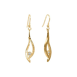 Forged Gold and Diamond Drop Earrings Earring Pruden and Smith 9ct Yellow Gold  