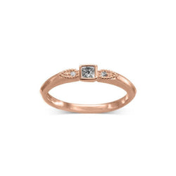 Vintage Dainty Diamond Ring Ring Pruden and Smith 18ct Rose Gold  