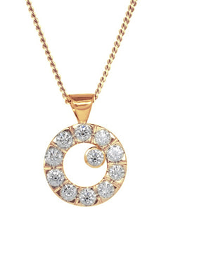 18ct Gold Diamond Pendant Pendant Pruden and Smith 18ct Rose Gold  