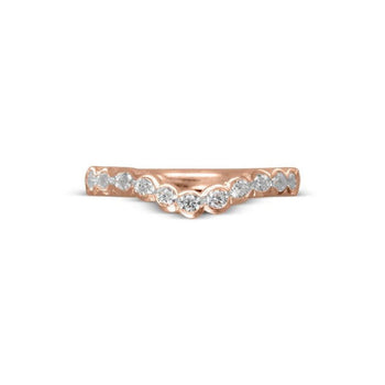 Scalloped Diamond Shaped Wedding Band Ring Pruden and Smith 18ct Rose Gold  