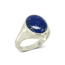 Lapis Lazuli Signet Ring Ring Pruden and Smith 9ct White Gold  
