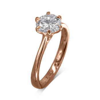 Talon Claw Diamond Engagement Ring Ring Pruden and Smith 18ct Rose Gold  