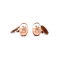 Engraved Solid Gold Cufflinks Cufflink Pruden and Smith 18ct Rose Gold  