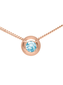 Pebble Solid 9ct Gold Aquamarine Pendant Pendant Pruden and Smith 9ct Rose Gold  