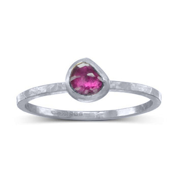 Rose Cut Ruby Stacking Ring Ring Pruden and Smith Platinum  