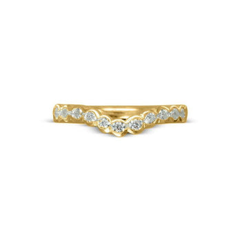 Scalloped Diamond Shaped Wedding Band Ring Pruden and Smith 18ct Yellow Gold  