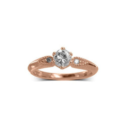 Vintage Dainty Shoulder Diamond Engagement Ring Ring Pruden and Smith 18ct Rose Gold  
