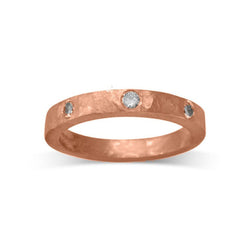 Rough Hammered Diamond Eternity Ring Ring Pruden and Smith 18ct Rose Gold  
