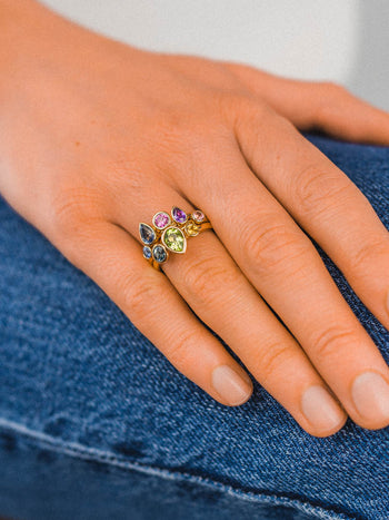 Multi-Coloured Pear Shaped Sapphire Stacking Ring Ring Pruden and Smith   