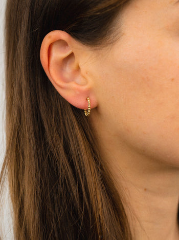 Nugget Hoop 9ct Gold Hoop Earrings Earring Pruden and Smith   