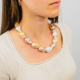 Gold Elephant Baroque Pearl Necklace Necklace Pruden and Smith   
