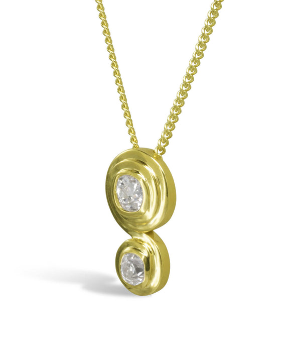 Unusual Old Cut Diamond 18ct Yellow Gold Pendant Pendant Pruden and Smith