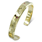 Side Hammered Ruby and Diamond 9ct Gold Bangle Bangle Pruden and Smith 9ct Yellow Gold  
