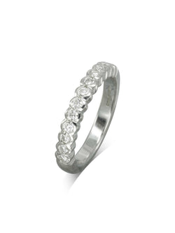 Dainty Scalloped Edge Diamond Half Eternity Ring Ring Pruden and Smith   
