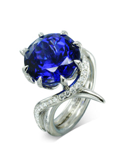 Bespoke Giant Spiky Tanzanite Dress Ring Ring Pruden and Smith   