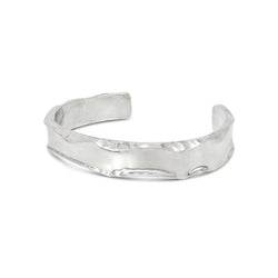 Side Hammered Silver Cuff Bangle (Wide) Bangle Pruden and Smith   