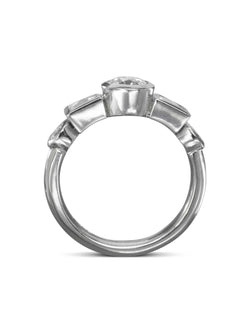 Side view Alternating Princess Cut and Round Diamond Ring Pruden and Smith