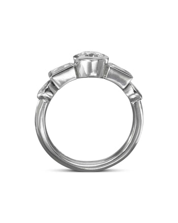 Side view Alternating Princess Cut and Round Diamond Ring Pruden and Smith