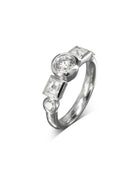 Alternating Princess Cut and Round Diamond Ring Pruden and Smith