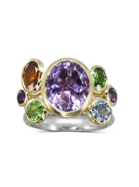 Amethyst, Citrine, Diamond and Sapphire Stacking Ring Ring Pruden and Smith   