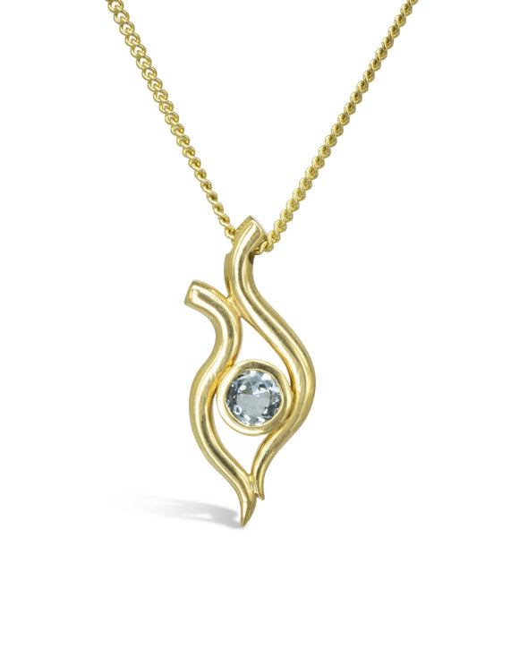 Spiky Yellow 9ct Gold Gemstone Pendant Pendant Pruden and Smith