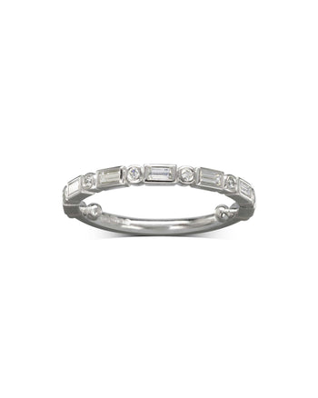 Dainty Baguette Diamond Half Eternity Ring Ring Pruden and Smith   
