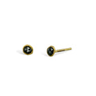 Black Spinel 18ct Gold Stud Earrings Earring Pruden and Smith   