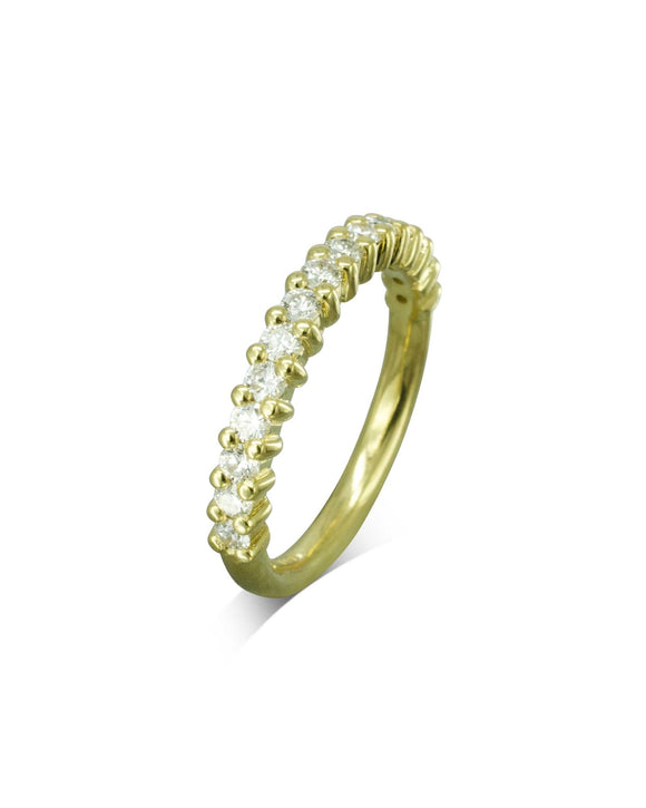 Claw Set Gold Diamond Half Eternity Ring Ring Pruden and Smith 18ct Yellow Gold 2mm x 15 0.6cts